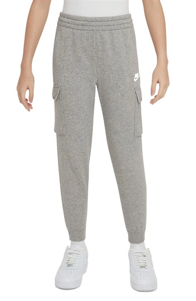 Shop Nike Kids' Sportswear Club Fleece Joggers In Grey Htr/ Base Grey/ White