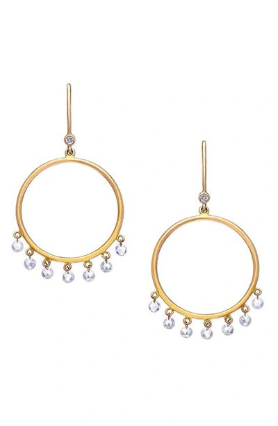 Shop Sethi Couture Cien Diamond Circle Drop Earrings In Gold