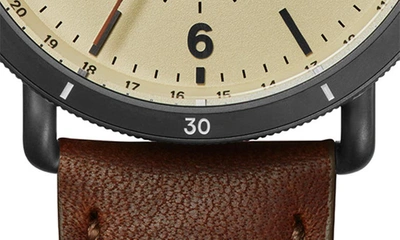 Shop Shinola The Canfield Sport Chronograph Leather Strap Watch, 45mm In Brown
