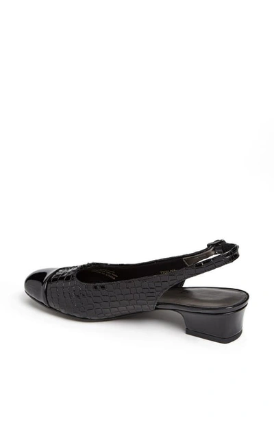 Trotters 'dea' Slingback In Black Croco