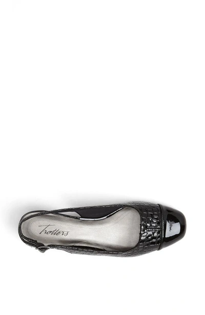 Trotters 'dea' Slingback In Black Croco