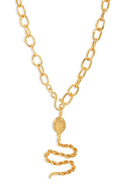 Shop Crisobela Jewelry Magdalena Snake Pendant Necklace In Gold