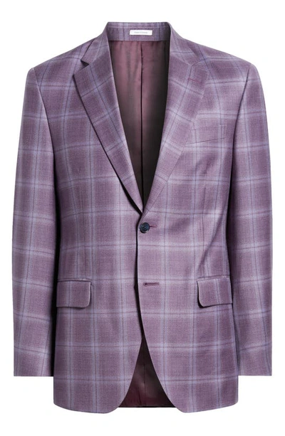 Shop Peter Millar Tailored Fit Plaid Wool Sport Coat In Purple