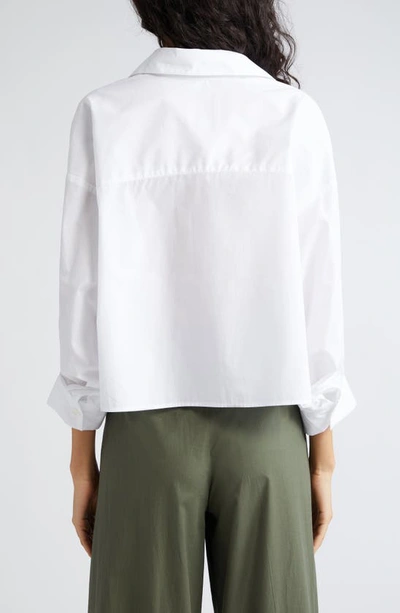 Shop Twp Soon To Be Ex Cotton Button-up Crop Shirt In White