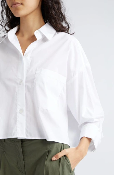 Shop Twp Soon To Be Ex Cotton Button-up Crop Shirt In White
