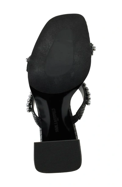 Shop Karl Lagerfeld Rayan Rhinestone Block Heel Sandal In Black