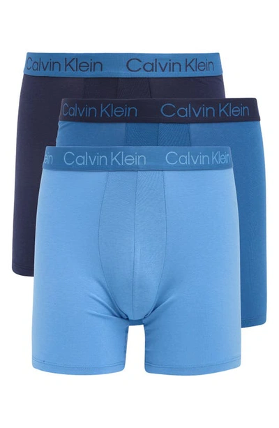 Calvin Klein Assorted 3-pack Boxer Briefs In Blue
