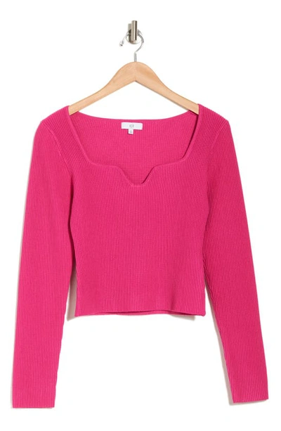 Shop Nsr Long Sleeve Knit Top In Pink