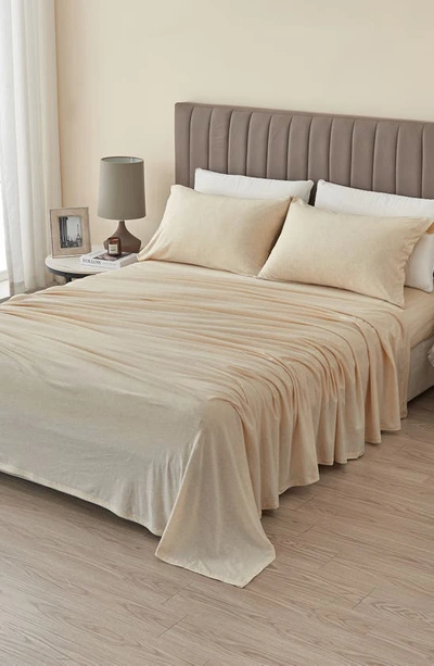 Shop Woven & Weft Jersey Knit Sheet Set In Oatmeal