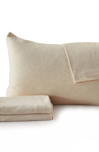 Shop Woven & Weft Jersey Knit Sheet Set In Oatmeal