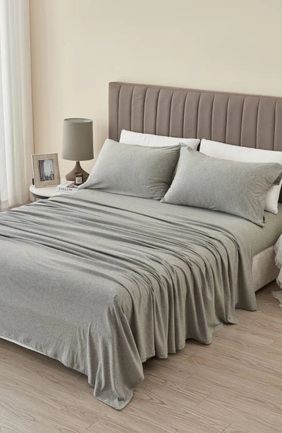 Shop Woven & Weft Jersey Knit Sheet Set In Light Grey