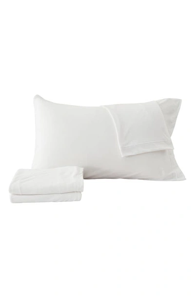 Shop Woven & Weft Jersey Knit Sheet Set In Winter White