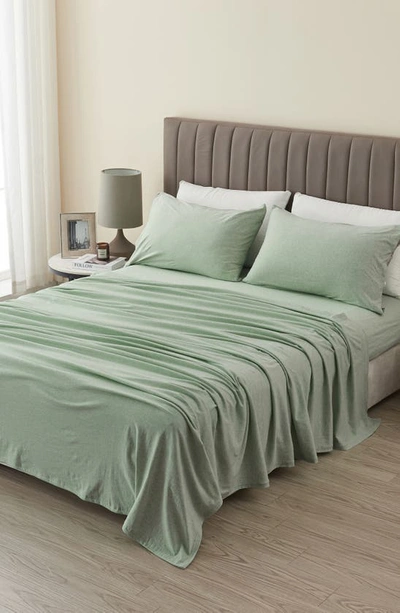 Shop Woven & Weft Jersey Knit Sheet Set In Green