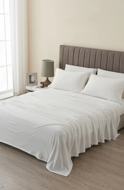 Shop Woven & Weft Jersey Knit Sheet Set In Winter White