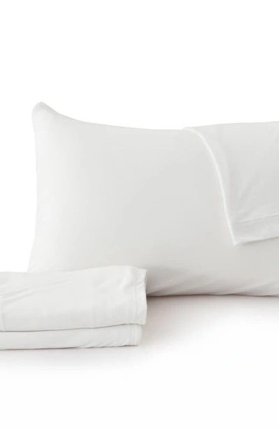 Shop Woven & Weft Jersey Knit Sheet Set In Winter White