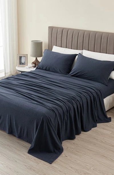 Shop Woven & Weft Jersey Knit Sheet Set In Navy