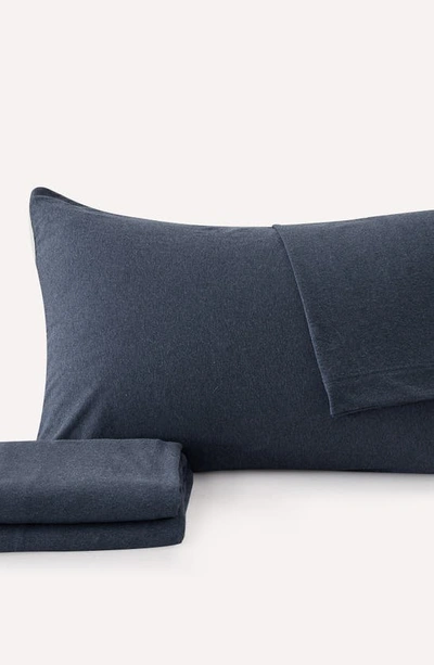 Woven & Weft Jersey Knit Sheet Set In Navy