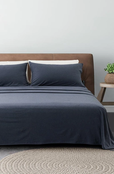 Woven & Weft Jersey Knit Sheet Set In Navy