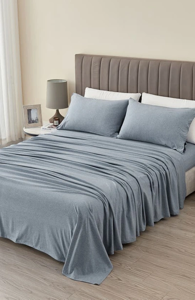 Woven & Weft Jersey Knit Sheet Set In Sky Blue