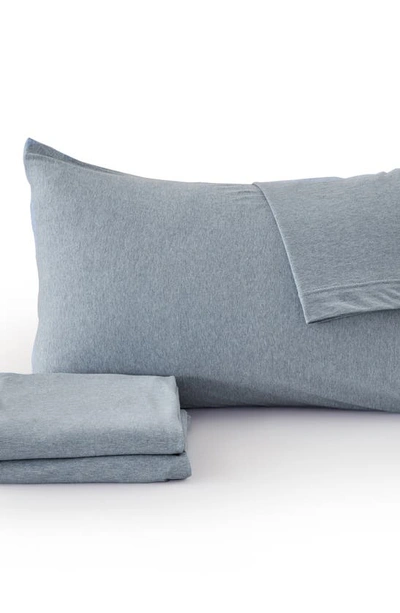 Woven & Weft Jersey Knit Sheet Set In Sky Blue