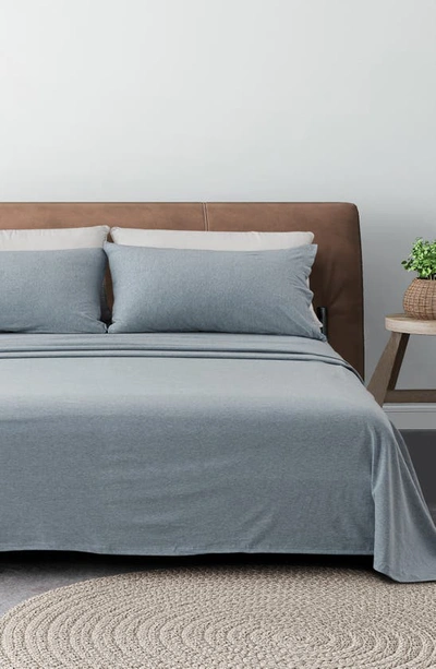 Woven & Weft Jersey Knit Sheet Set In Sky Blue