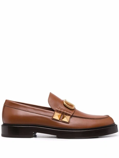 Shop Valentino Garavani Flat Shoes In Brown
