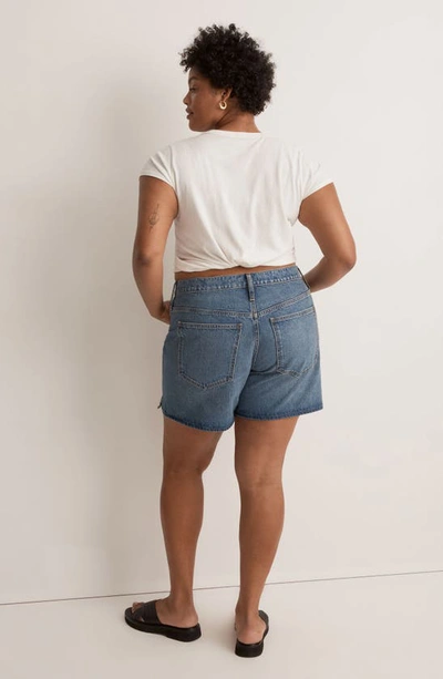 Shop Madewell Relaxed Mid Length Denim Shorts In Kimbrough Wash
