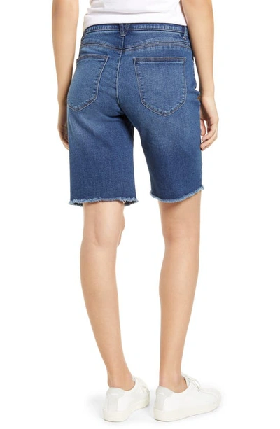 Wit & Wisdom 'ab'solution Retro High Waist Denim Bermuda Shorts In Blue