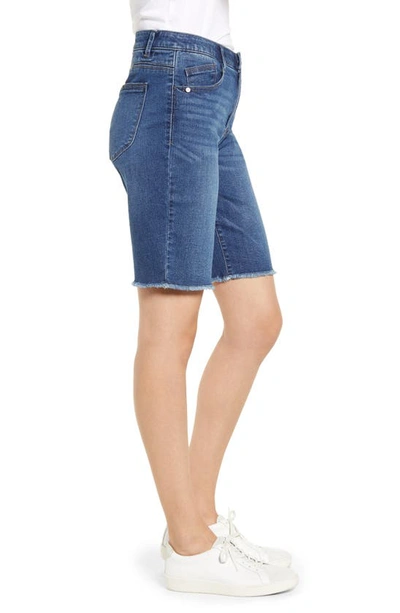 Wit & Wisdom 'ab'solution Retro High Waist Denim Bermuda Shorts In Blue