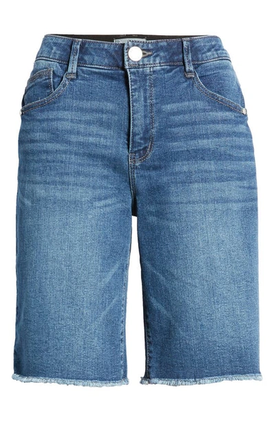 Wit & Wisdom 'ab'solution Retro High Waist Denim Bermuda Shorts In Blue