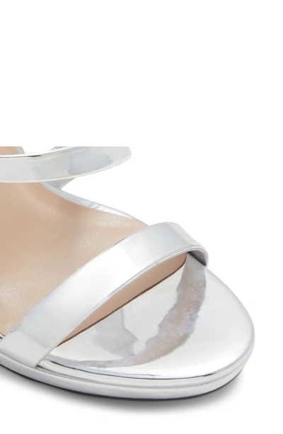Shop Aldo Katswirl Ankle Wrap Platform Sandal In Silver