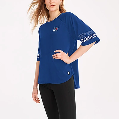 Shop Dkny Sport Blue New York Rangers Diana Tri-blend Oversized T-shirt