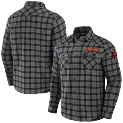 Shop Nfl X Darius Rucker Collection By Fanatics Gray Chicago Bears Flannel Long Sleeve Button-up Shirt