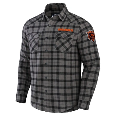 Shop Nfl X Darius Rucker Collection By Fanatics Gray Chicago Bears Flannel Long Sleeve Button-up Shirt