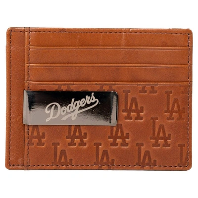 Shop Lusso Brown Los Angeles Dodgers Sanford Front Pocket Wallet With Money Clip