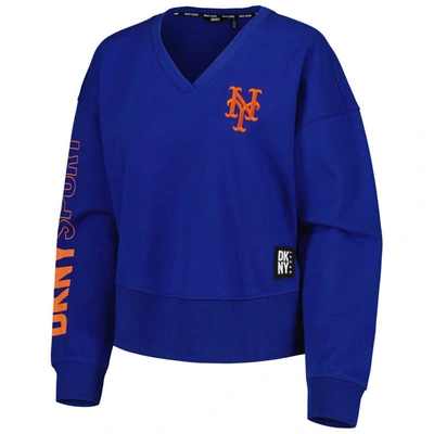 Shop Dkny Sport Royal New York Mets Lily V-neck Pullover Sweatshirt