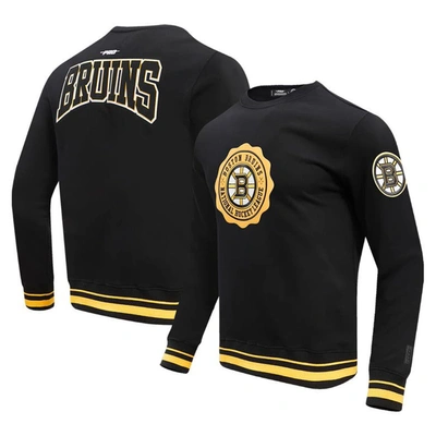 Shop Pro Standard Black Boston Bruins Crest Emblem Pullover Sweatshirt