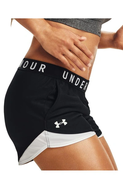 Shop Under Armour Play Up Shorts In Black / White / White
