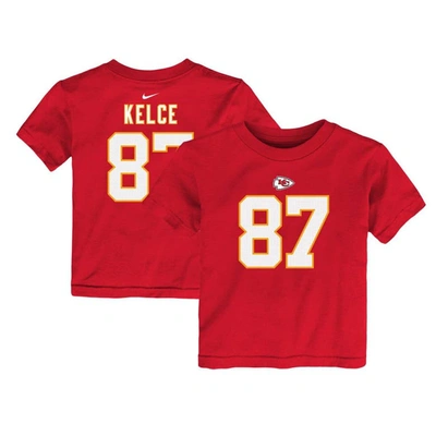 Shop Nike Toddler  Travis Kelce Red Kansas City Chiefs Player Name & Number T-shirt