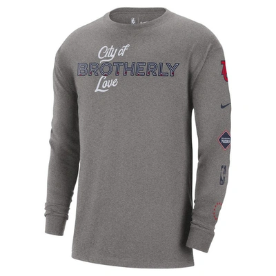 Shop Nike Charcoal Philadelphia 76ers 2023/24 City Edition Max90 Expressive Long Sleeve T-shirt