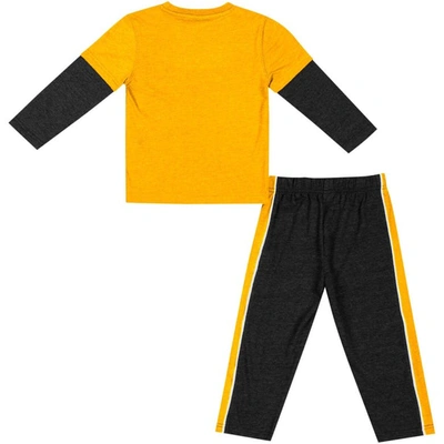 Shop Colosseum Toddler  Gold/black Iowa Hawkeyes Long Sleeve T-shirt & Pants Set