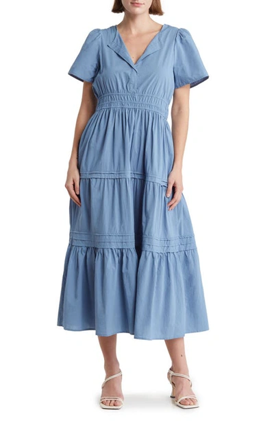 Shop Stitchdrop Tempe Cotton Maxi Dress In Elemental Blue
