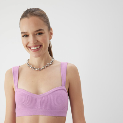 Shop Gstq Ribbed Bra Top In Pink