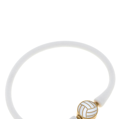 Shop Canvas Style Enamel Volleyball Silicone Bali Bracelet In White