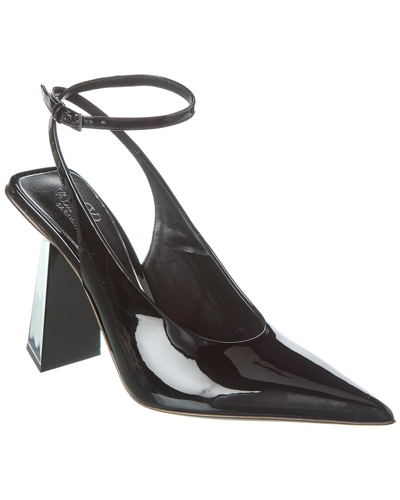 Valentino One Stud 100 Patent Slingback Pump In Black