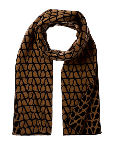 Shop Valentino Toile Iconographe Cashmere Scarf In Brown