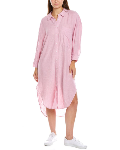 Shop Vince Camuto Linen-blend Shirtdress In Pink