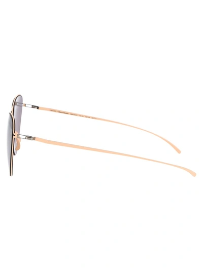 Mykita X Maison Margiela Oval Frame Sunglasses In 221 E9 Nude Warm Grey Flash