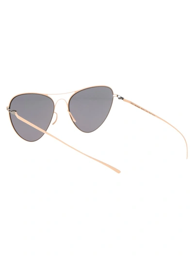 Mykita X Maison Margiela Oval Frame Sunglasses In 221 E9 Nude Warm Grey Flash