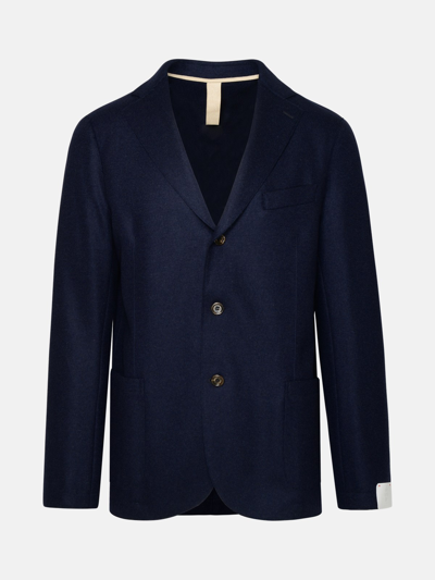 Shop Eleventy Blue Wool Blazer Jacket